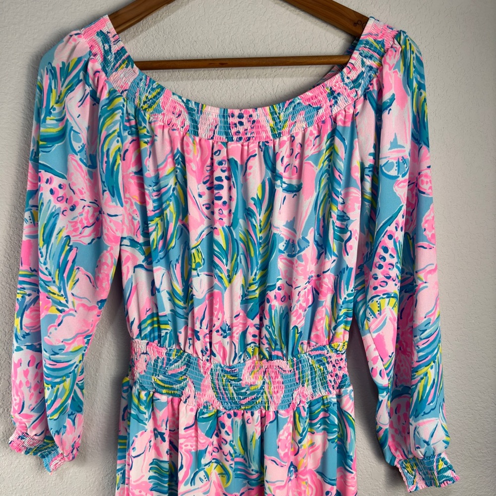 Lily Pulitzer Off The Shoulder Midi Dress Sz‎ S